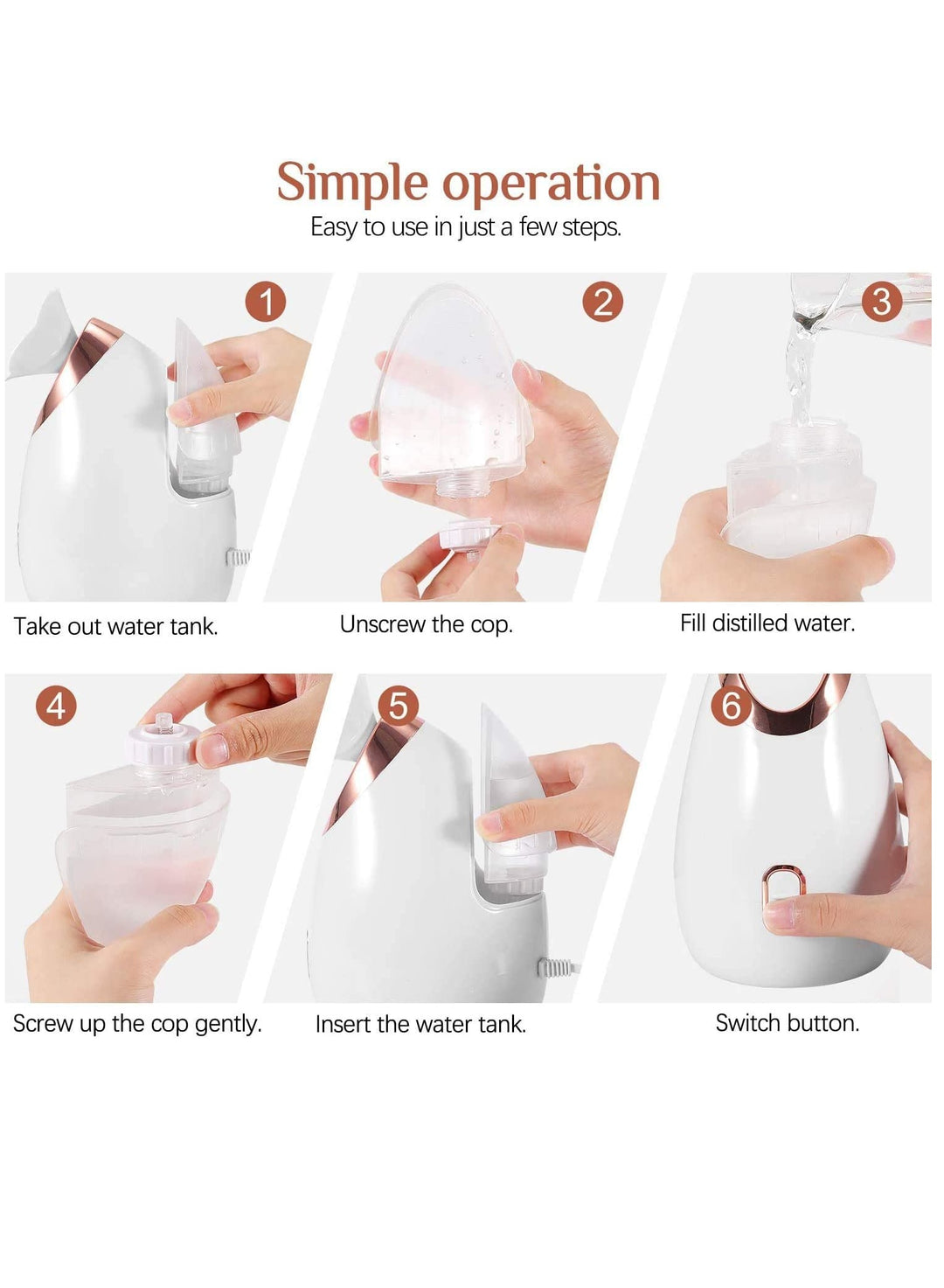 دستگاه بخور گرم صورت مدل 904 سفید - Image 6