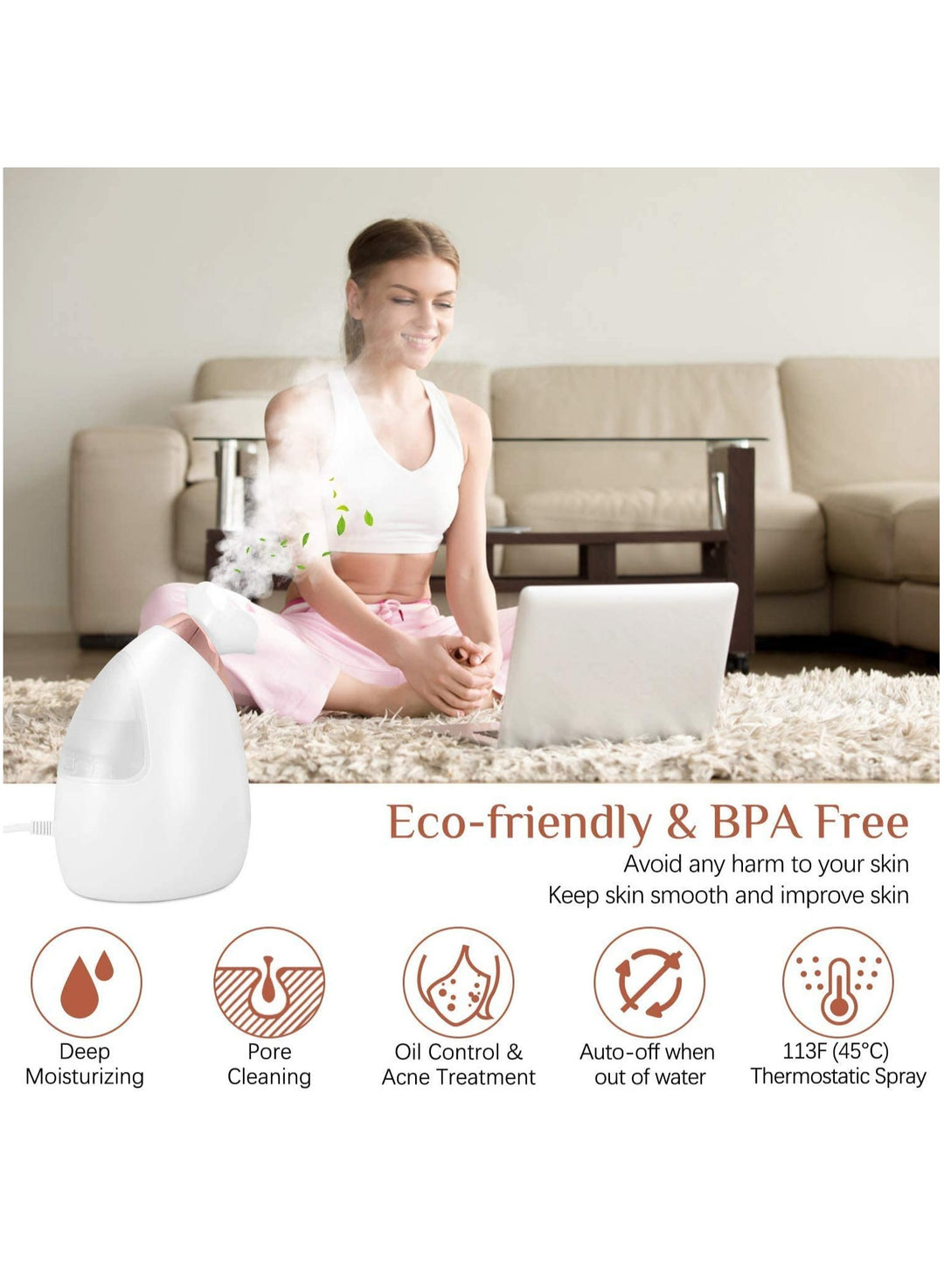 دستگاه بخور گرم صورت مدل 904 سفید - Image 4