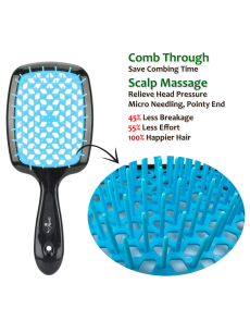 برس گره‌ بازکن حرفه‌ای مدل مشکی - آبی